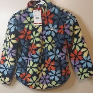 Hurley Multicolor Flower-Print Fleece Jacket And Gloves/Beanie